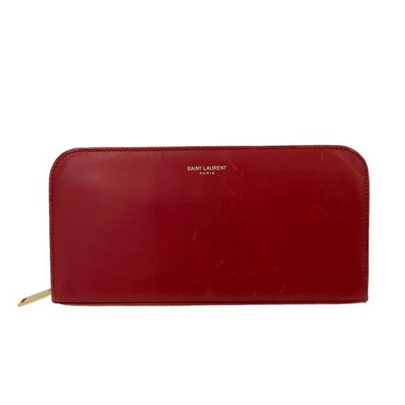 SAINT LAURENT Accessories - SAINT LAURENT long wallet round INN326599 red leather